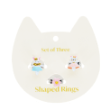 Cute rings (set of 3) - Bunny, cat and flower