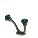 Ceramic double hook - Blue