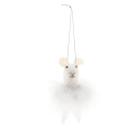 Felt mouse hanging decoration - White fluffy dress