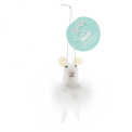 Felt mouse hanging decoration - White fluffy dress