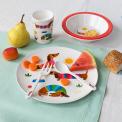 Children's melamine dinner set (5 pieces) - Sunny Sausage dog