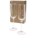 Etched star champagne glasses (set of 2) - Pink
