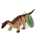Brontosaurus wind up toy in brown and beige with tag