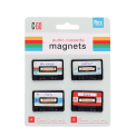 Mini music media magnets (set of 4) - Cassette