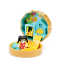 Amusement park play set in a yellow and blue playhouse
