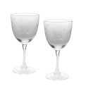 Etched star wine glasses (set of 2) - Clear