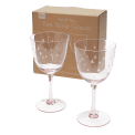 Etched star wine glasses 250ml (set of 2) - Pink
