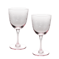 Etched star wine glasses (set of 2) - Pink