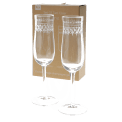 Vintage etched champagne glasses 200ml (set of 2) - Clear