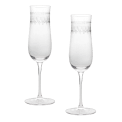 Vintage etched champagne glasses (set of 2) - Clear