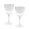 Vintage etched wine glasses (set of 2) - Clear