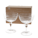 Vintage etched coupe glasses 200ml (set of 2) - Clear