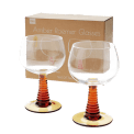 Retro roemer glasses 350ml (set of 2) - Amber