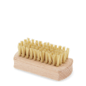 Wooden nail brush with light bristles and rounded rectangular handle