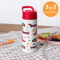 Children's water bottle - Sunny Sausage Dog (stainless steel with straw, 500ml)