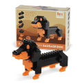 completed sausage dog model kit alongside the packaging