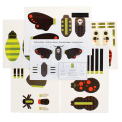 paper craft kit with cut-out pieces and instruction sheet