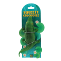 Green squeezy crocodile in a packaging