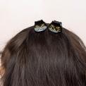 Mini hair claw clips (set of 2) - Black cats