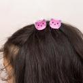 Mini hair claw clips (set of 2) - Pink cats