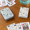 dogs printed playing with metal tin box
