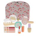 Wooden toy makeup set with floral carry case 