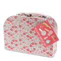 wooden makeup set in floral carry case with tag
