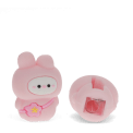 pink bunny shaped pencil sharpener out of the box with showing the base