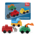 Truck-shaped erasers with packaging box displayed in the background