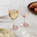 Etched star wine glasses 250ml (set of 2) - Pink