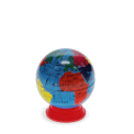 Colourful globe sharpener with a red base
