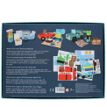 Back of 3D card playset box with safety warnings and multilingual instructions.