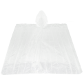 Transparent, hooded rain poncho 