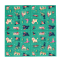 festive friends napkins feature illustrations of different dogs in winter clothing