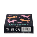 Package of glow-in-the-dark unicorn printed with unicorns, stars, moons, and clouds, including a barcode.