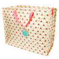 large rectangular storage bag with a floral print