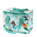 insulated lunch bag decorated with colourful mermaids