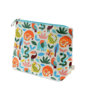 children wash bag with zip featuring wild animals print