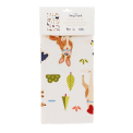 Cotton tea towel featuring an illustration of various dog breeds in a packaging