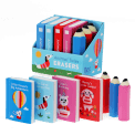 Set of erasers shaped like miniature books and pencils