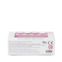 Base of the erasers packaging with safety warning in multilingual 