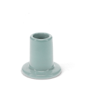 Slate grey ceramic candle holder with a cylindrical shape and wide flat base