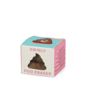 Brown swirl poo-shaped novelty eraser packaging