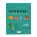 Back of make your own origami kit packaging with safety warning and multilingual descriptions