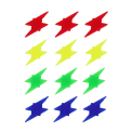 12 lightning bolt-shaped bike spoke decorations in different colour