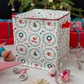 robin christmas decoration bag beside baubles and hanging decorations
