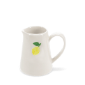 stoneware jug with handle, featuring yellow lemon design