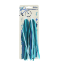 Bike streamers with blue and teal ribbons in a packaging