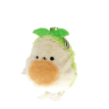Plush avocado-shaped wind-up toy with green leaves