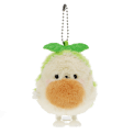 Plush avocado-shaped wind-up toy with green leaves 
